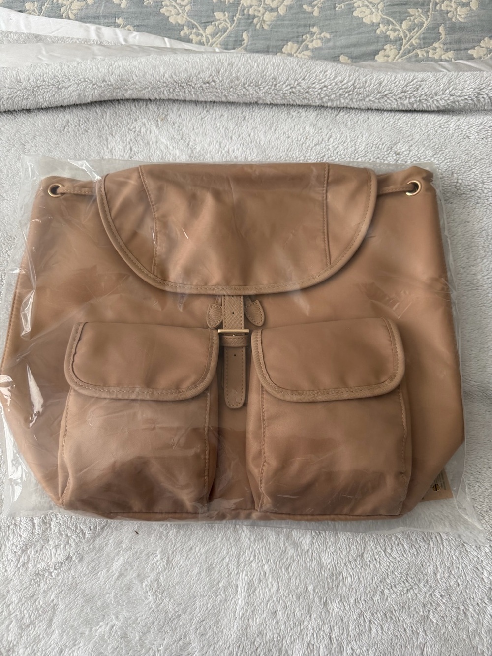 Year of Ours Beige/Tan Leather Backpack